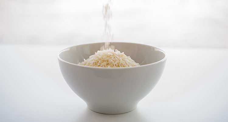 En skål med ris.