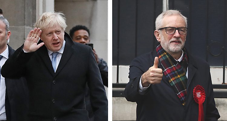 Ledarna för de två stora partierna, Boris Johnson och Jeremy Corbyn.