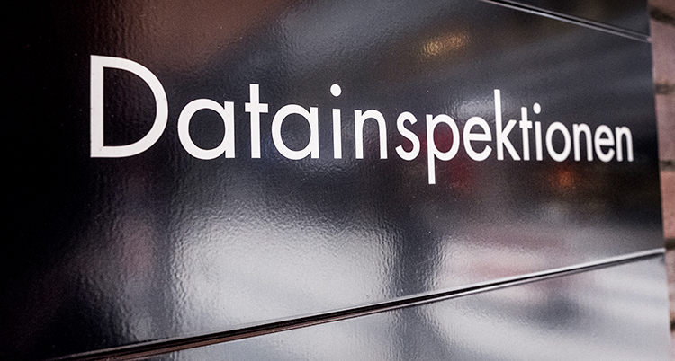 Datainspektionens logga. Vit text mot svart botten.