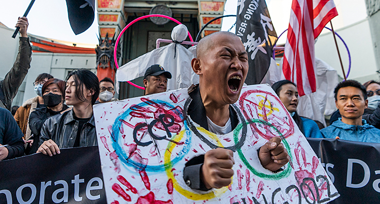 Protester mot OS i Kina