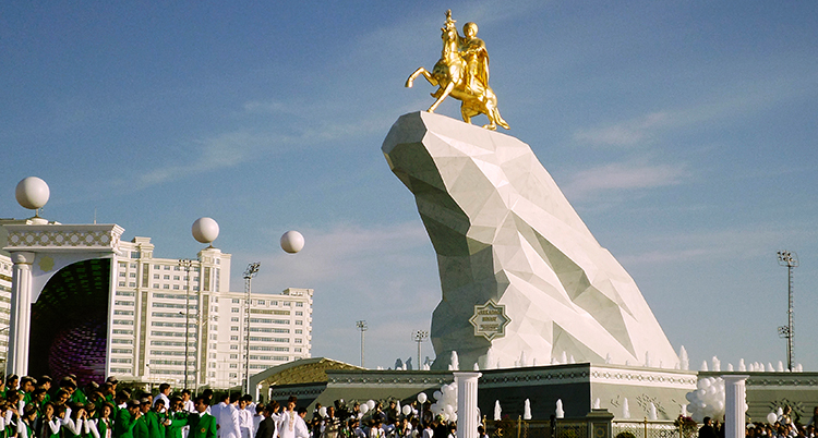 APTOPIX Turkmenistan President Statue