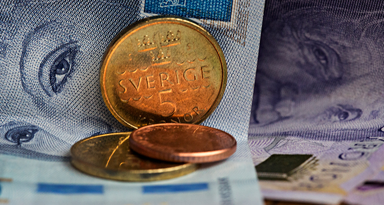 Svenska mynt och sedlar.
