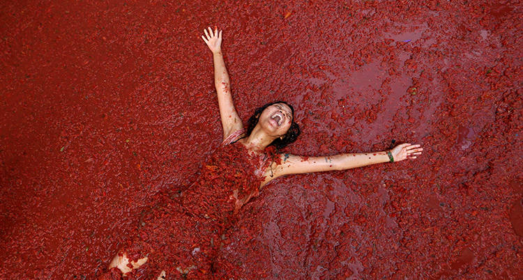 APTOPIX Spain Tomatina