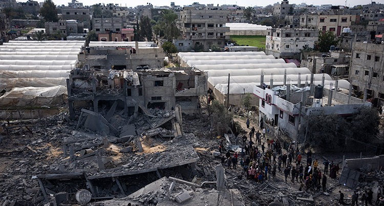Förstörda hus i Gaza.