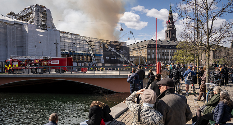 DENMARK Copenhagen Stock Exchange is on fire