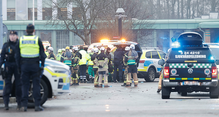 Poliser vid skolan.