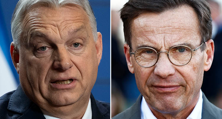 Ansiktsbilder på Orbán och Kristersson.