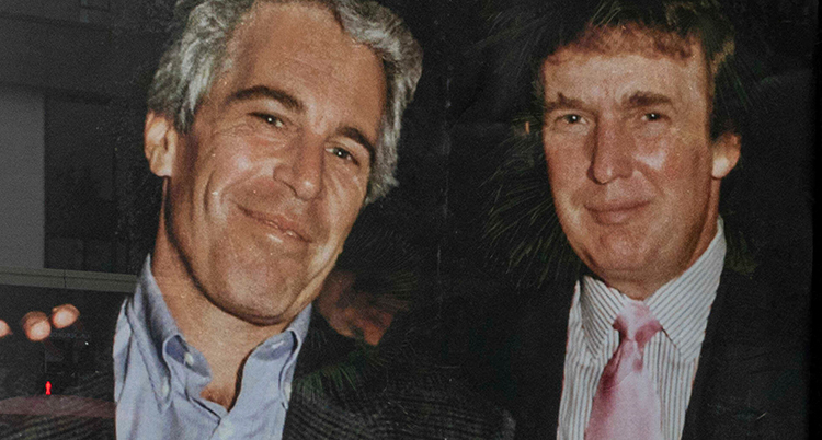En gammal bild på Trump och Epstein