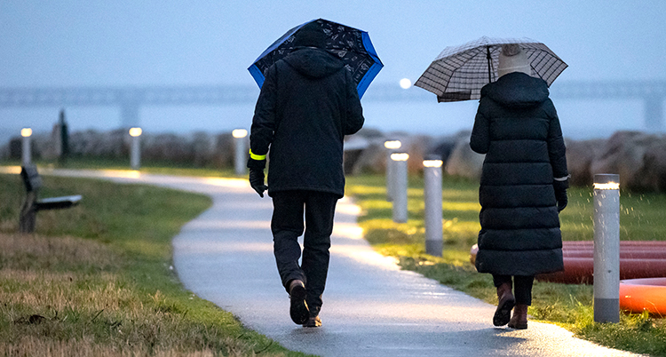 PAR MED PARAPLY PÅ LIMHAMN