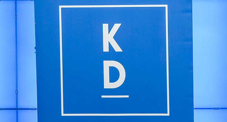 Kristdemokraternas symbol är K och D i en fyrkant.