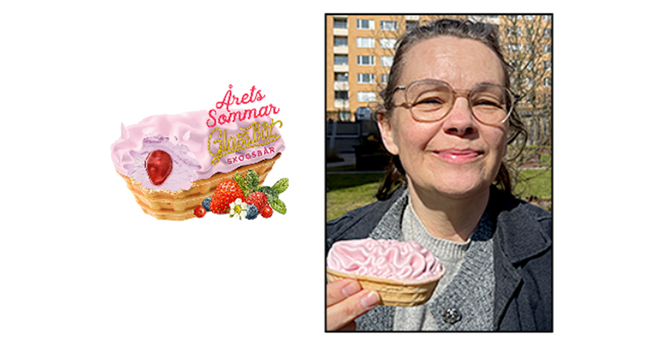 En glass och Katrin med en glass. 