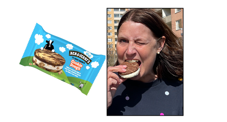 En glass och Marie med en glass. 