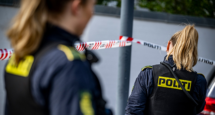 Ryggen på två poliser.